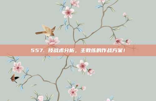 557. 技战术分析，主教练的作战方案！